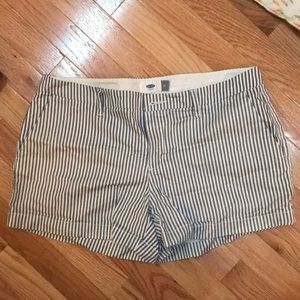Old navy blue and white striped shorts